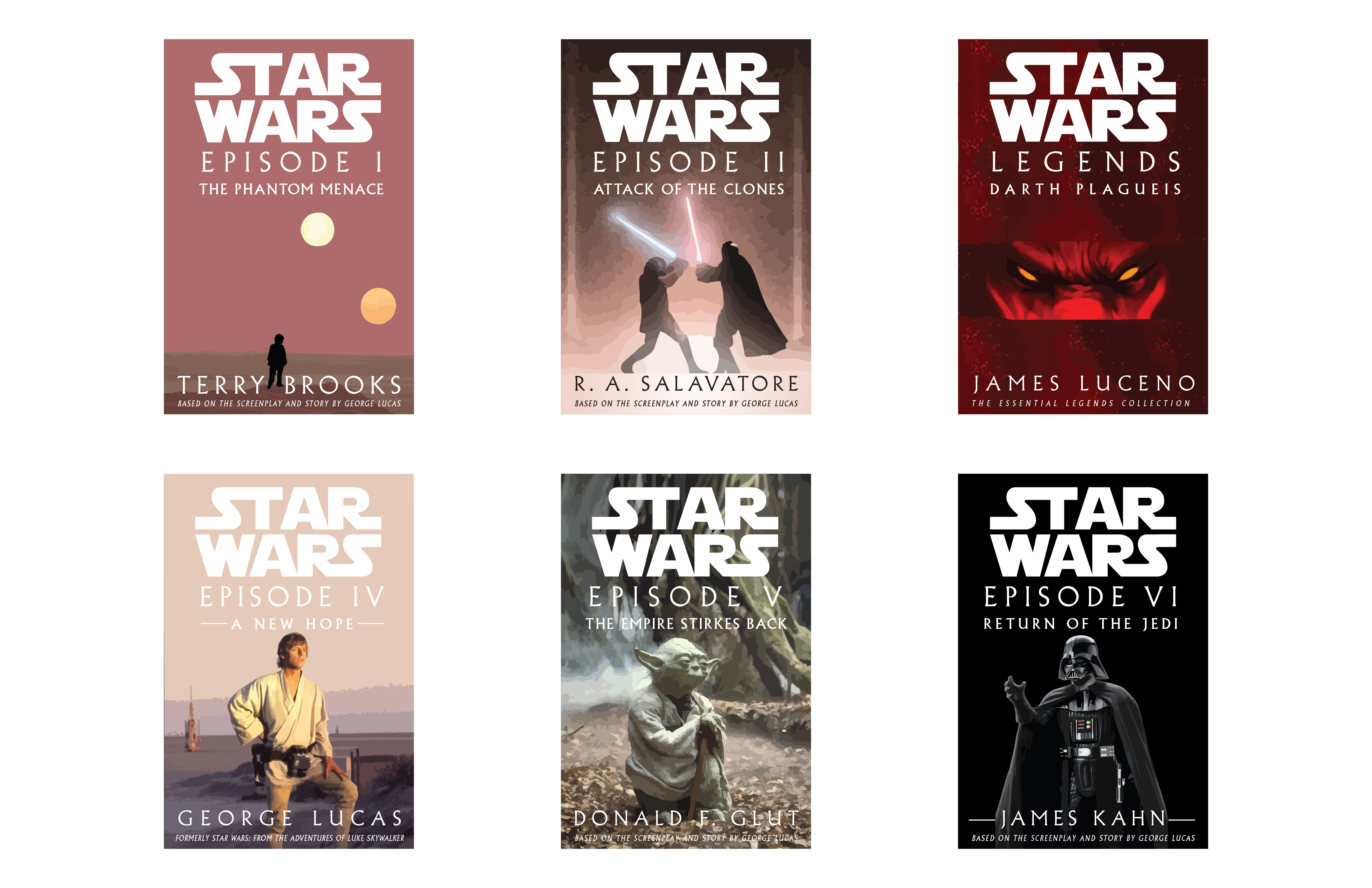 book cover redesigns for Star Wars novels